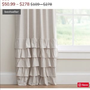 Pottery barn Evelyn Linen Blend Ruffle Blackout